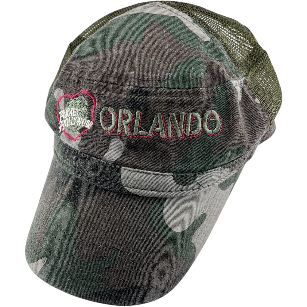 Planet Hollywood Orlando Camo Cap Hat Military Style Adjustable Hook&Loop Strap